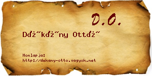 Dékány Ottó névjegykártya